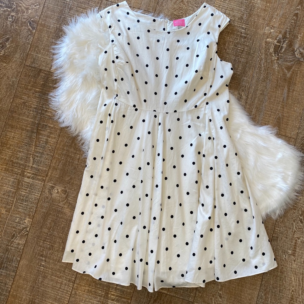 Joules Fit & Flare Sleeveless Polka Dot Dress 12